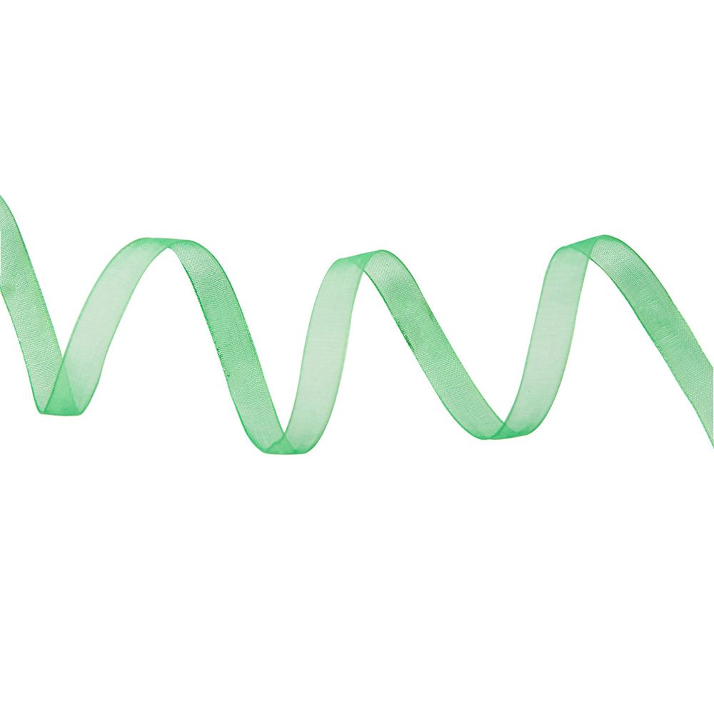 Лента капроновая (органза) 6.0 мм / 22,86м (99 ярко-зеленый)