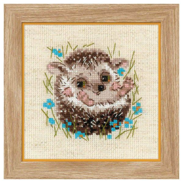 Набор для вышивания нитками Риолис, Маленький ежик 13х13см