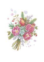 Скетч для раскрашивания цветными карандашами Фрея, Дивный Букет 29.7х21 см, 1 л