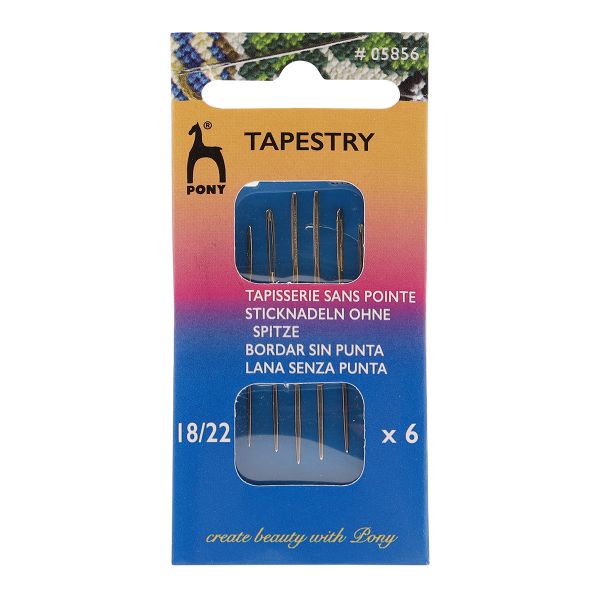 Иглы ручные гобеленовые с золотым ушком Tapestry №18-22, 6 шт, PONY, 05856