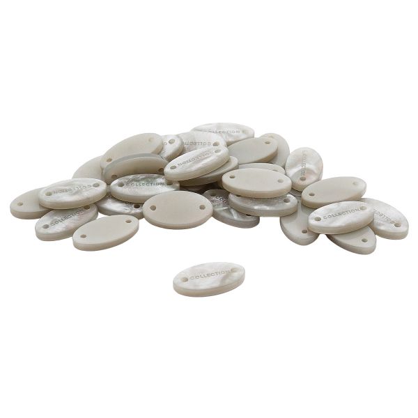 Украшение пришивное 15х9 мм, пластик, светло-серый, СВ_Т-24, 36 шт