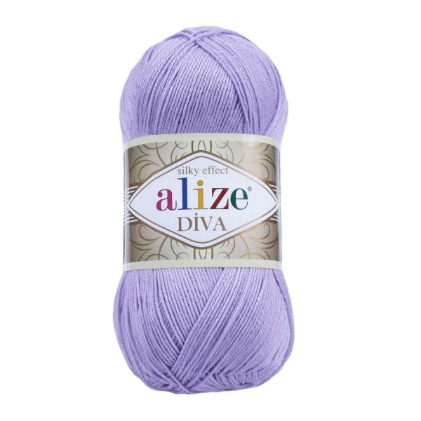 Пряжа Alize (Ализе) Diva / уп.5 мот. по 100 г, 350м, 158 сирень A