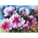 Набор для валяния (живопись цветной шерстью) "Пионы" 21x29,7см (А4)