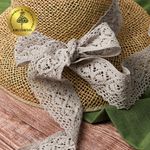 Кружево вязаное (тесьма) 50 мм / 10 метров, цв.22 серый лен уп. 10 м, Kruzhevo