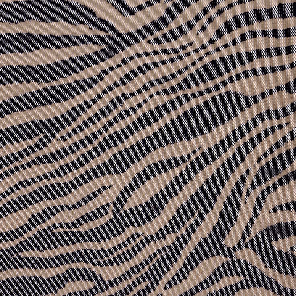 Сетка бельевая эластичная 100 г/м², шир.160 см / 3 метра, принт Зебра, цв.беж+черный /SZ025816.02/