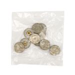 Часть кнопки Альфа (S-образная) ⌀19 мм (A-часть), 5/19, цв.белый зол цв.мет клетка (А) 19 мм, 20 шт