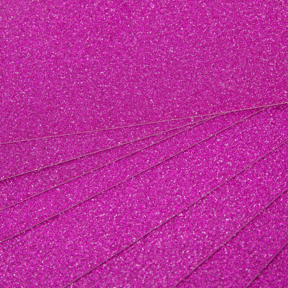 Бумага цветная глиттерная 250 г/м², А4, 21х29.7 см, 10 шт, 04-фуксия (fuchsia), Vista-Artista GLIT-A4