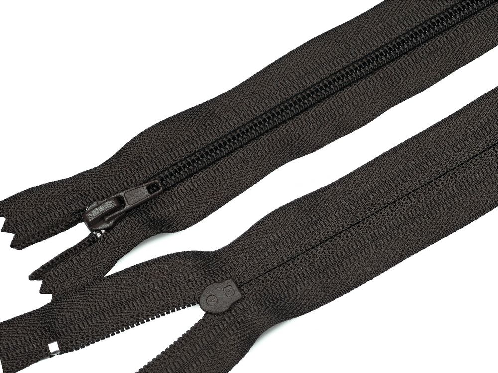 Молния спираль (витая) (цв.SBS) брючная Т4 (4 мм) 1 зам., н/раз., 20 см, автомат, S-176 коричневый, 100 шт