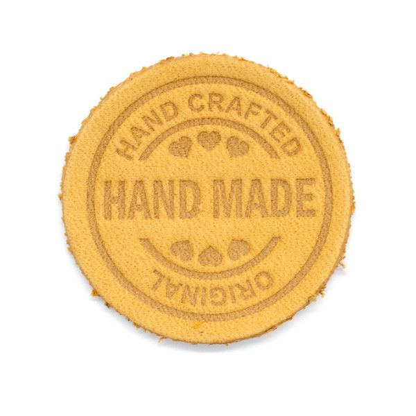 Термоаппликация из кожи Hand Made D3,4см, 100% кожа, 48 песочный