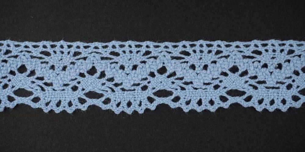 Кружево вязаное (тесьма) 25 мм, цв. св.голубой, AF-196-040, Alfa, 25 м Кружево вязаное (тесьма) 25 мм, цв. св.голубой, AF-196-040, Alfa, 25 м