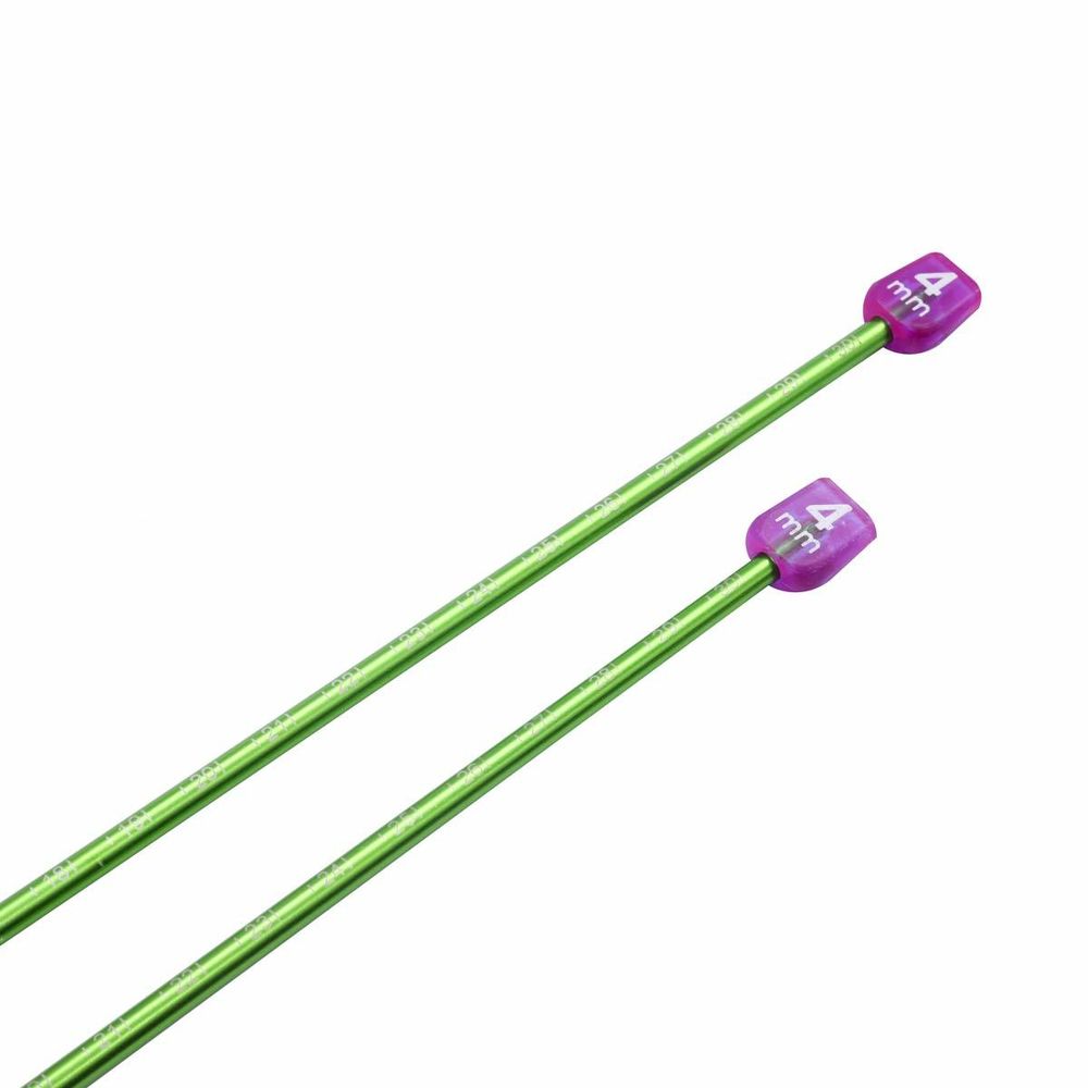 Спицы прямые с измерительной шкалой Pony ⌀4,0 мм, 35 см, металл, зеленый