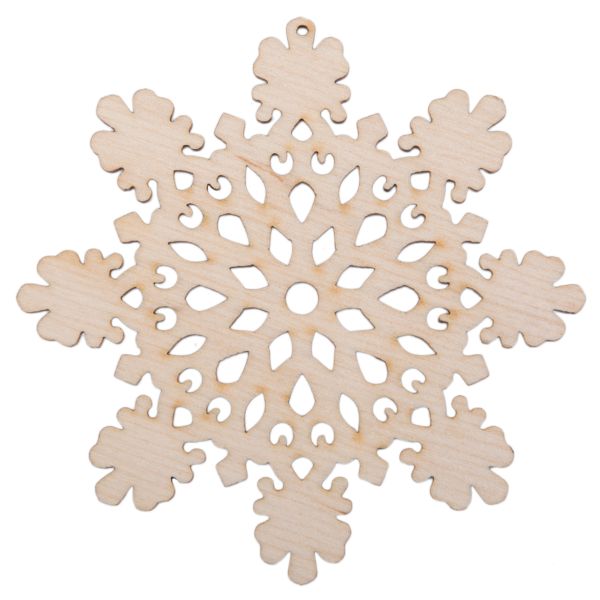 Заготовка из фанеры Подвеска новогодняя, 0.3 см, Снежинка 7, 9х9см, ВД-1201 Mr.Carving