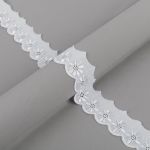 Кружево шитьё 35 мм / 9±0.2 метров, Турция, белый, Gamma GYEM-35-950