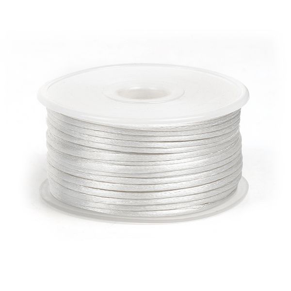 Шнур атласный корсетный ⌀2.0 мм / 50 метров, 3001 кипенно-белый