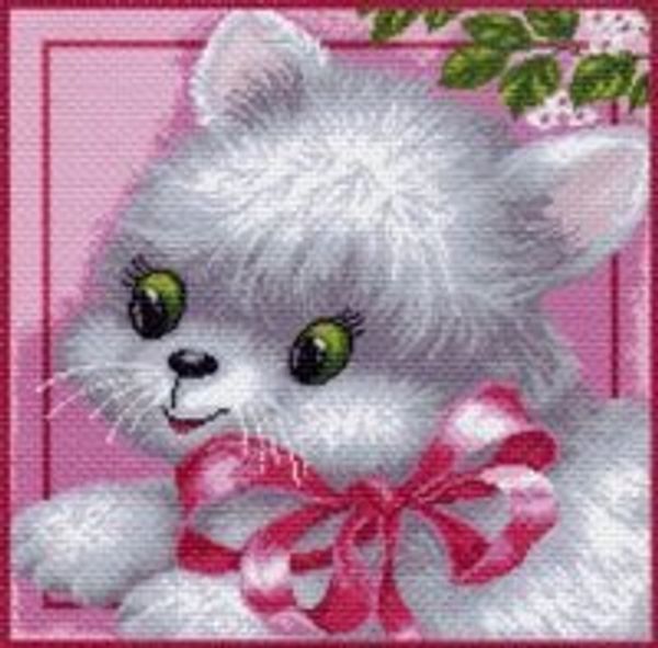 Набор для вышивания нитками Матренин Посад, Кошечка 41х41 см