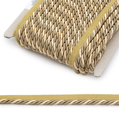 Кант витой 9 мм / 25 метров, вискоза (50/70 св.золотистый/т.бежевый)