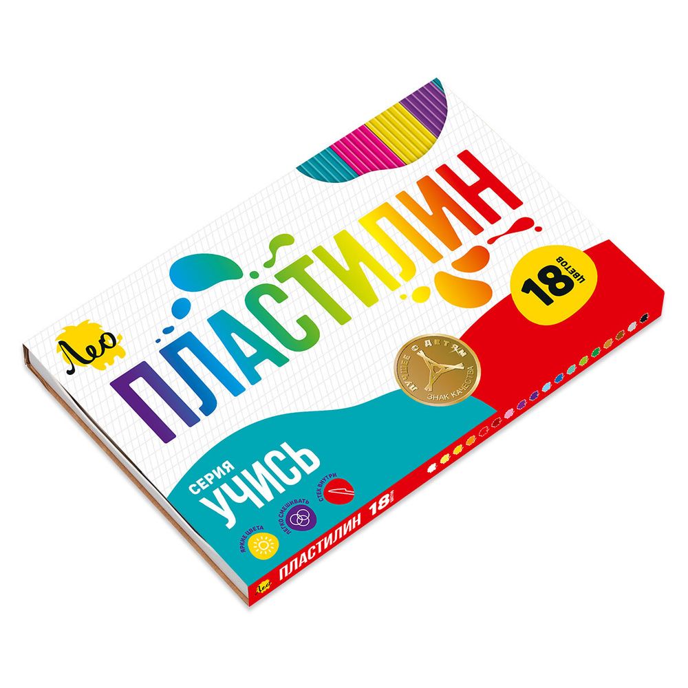 Пластилин классический 360 г, 18 цв, Лео LNMC-0118