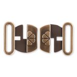 Застежки для купальника (бикини) металл 24х17 мм, 10 шт, №12 шлифованная бронза, Gamma GB 1303