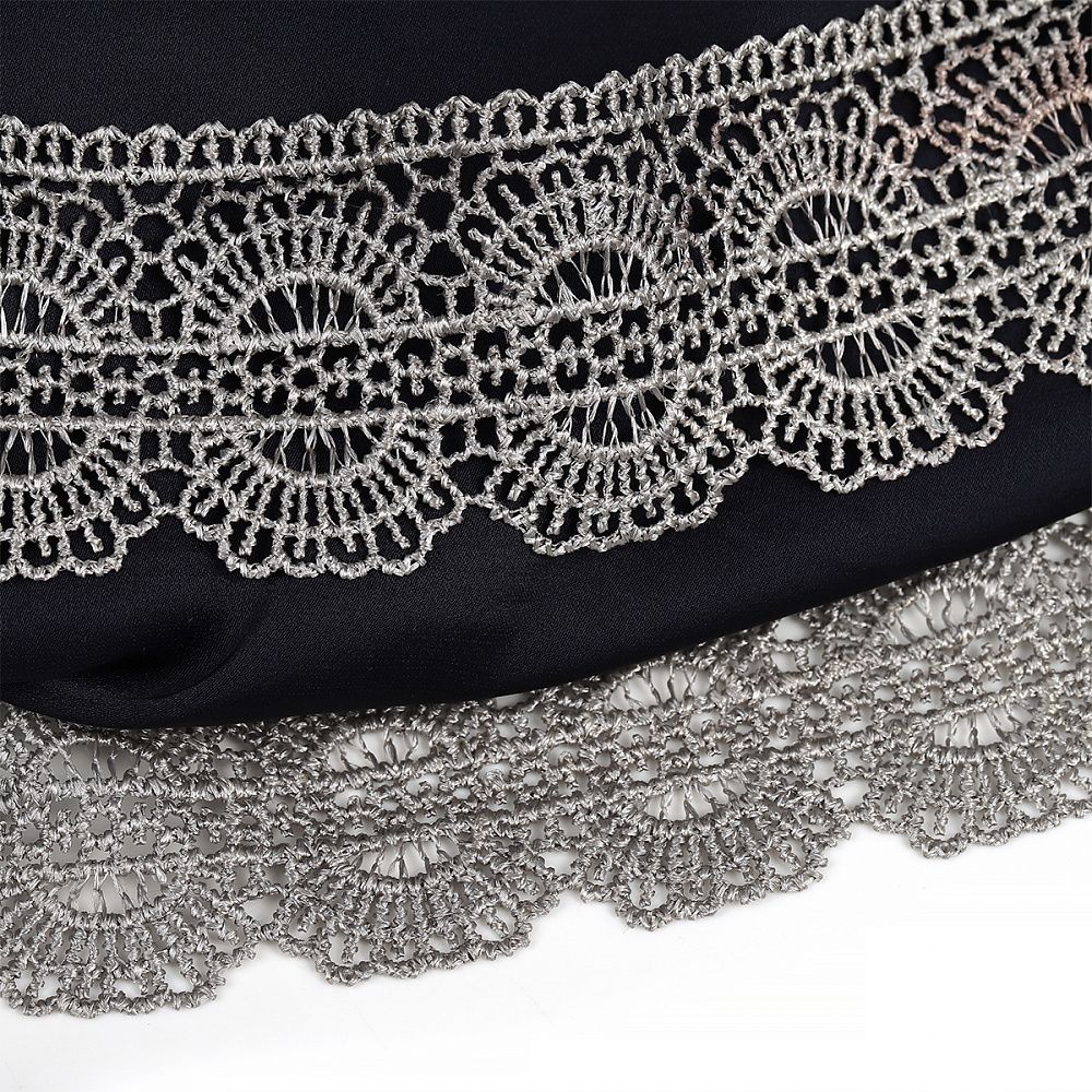 Кружево гипюр (плетёное) 45 мм, диз.2500 цв.E6815 серый уп.13.71м, Kruzhevo