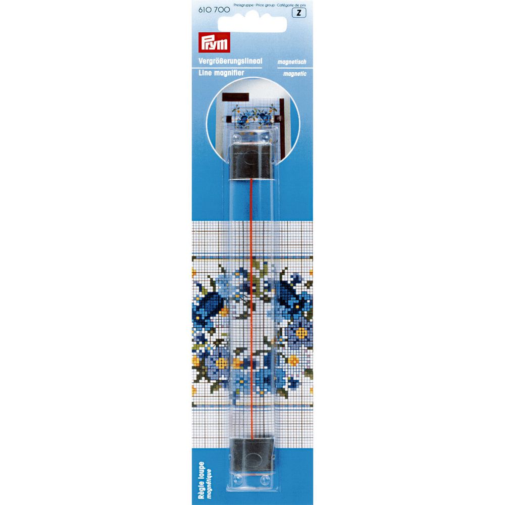 Линейка увеличительная магнитная, 16,5х2,2 см, Prym