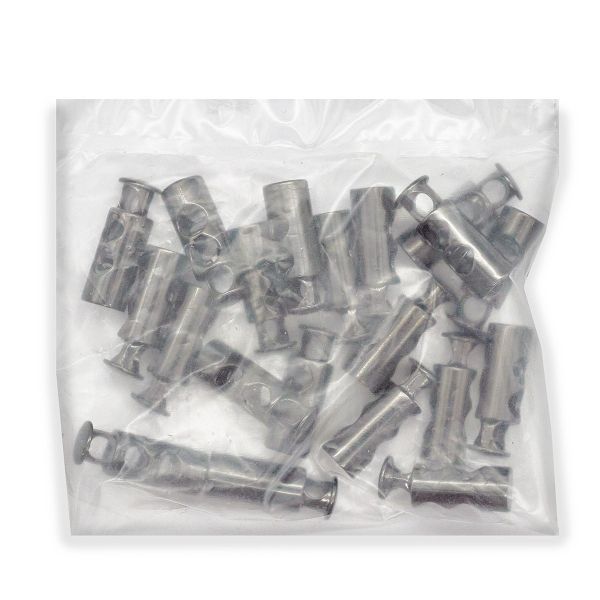 Фиксатор (зажим) для шнура металл 2 отв., 8х23 мм, чер.никель, 20 шт