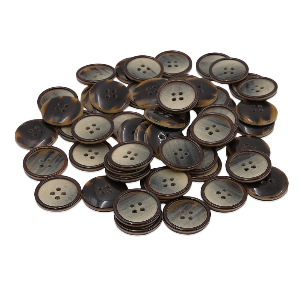 Пуговицы 4 прокола 36L, (col.D (т.коричневый)), 72 шт