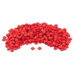 Бусины пластик 6х6х3 мм, 50 г, с двойным отверстием, плоский квадрат, 7 алый, Astra&Craft 7429