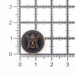 Пуговицы на ножке Герб 24L (15мм), металл (Black/G (черный/золото)), ME-657, 36 шт