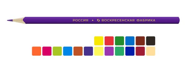 Набор цветных трехгранных карандашей MP-CP-1018 заточенный 8х18 цв, Набор цветных трехгранных карандашей MP-CP-1018 заточенный 8х18 цв, ВКФ MP-CP-1018