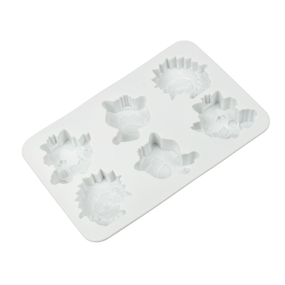Форма силиконовая для пирожных 25.3х7х3.5 см, Животные -6 ячеек, S-Chief SPC-0304