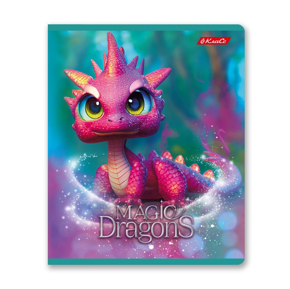 Тетрадь ученическая общая, выборочный лак, A5+ 48 л. на скобе 65 г/м², белизна 100%, 10 шт, клетка в термоусадочной пленке, 000750 Дракоша, Светоч 48ТЕТк-003