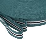 Стропа (ременная лента) 30 мм / 50 метров, с принтом 2-сторонняя, 1254 джинсовый/белый/черный, 3Al361