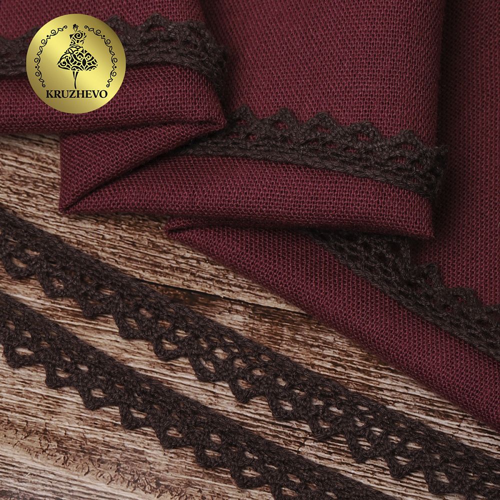 Кружево вязаное (тесьма) 10 мм / 10 метров, 5036.27 цв.27 коричневый, Kruzhevo