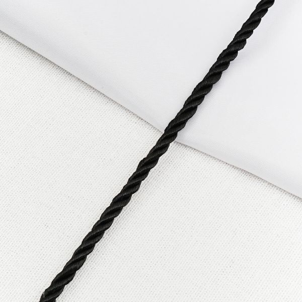 Шнур витой ⌀4.0 мм / 50 метров, черный, 3446