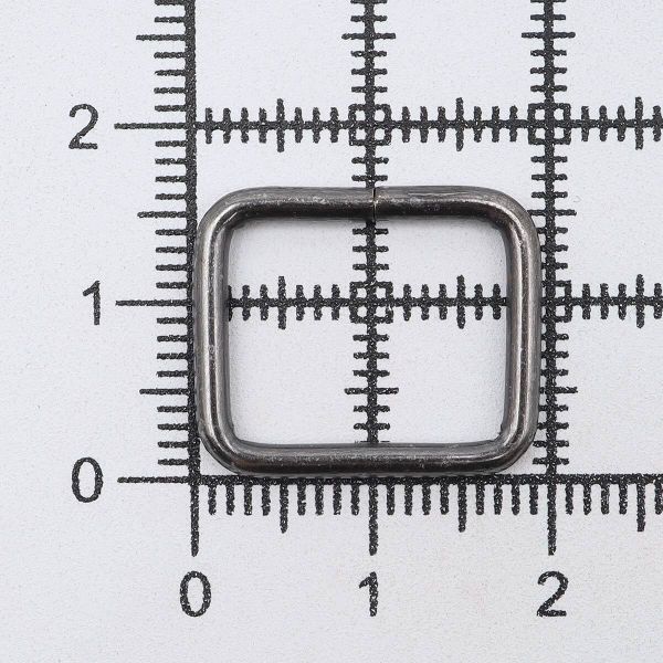 Рамка прямоугольная металл 15.5 мм /19.3х16.2 мм, ⌀1.9 мм/, чер.никель, 100 шт, 2AR029