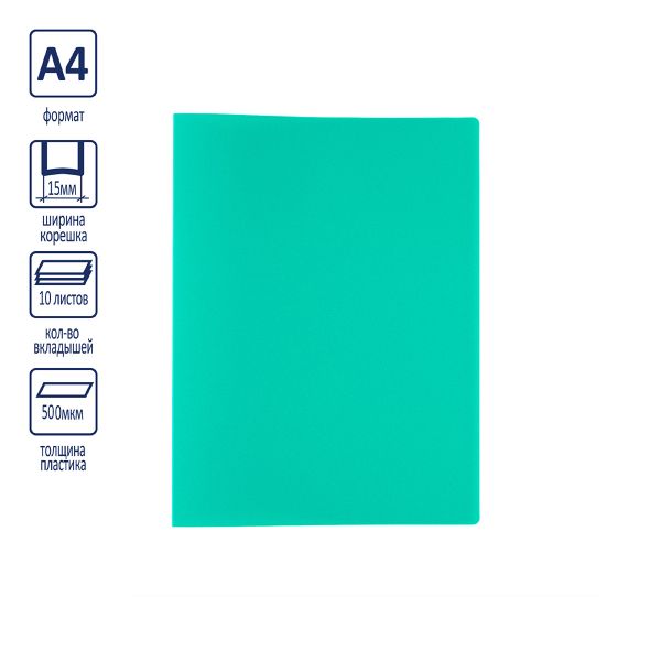 Папка с вкладышами 10 л. A4 500 мкм 15 мм, песок, 6 шт, зеленый EC212016003, Expert Complete EC212016003