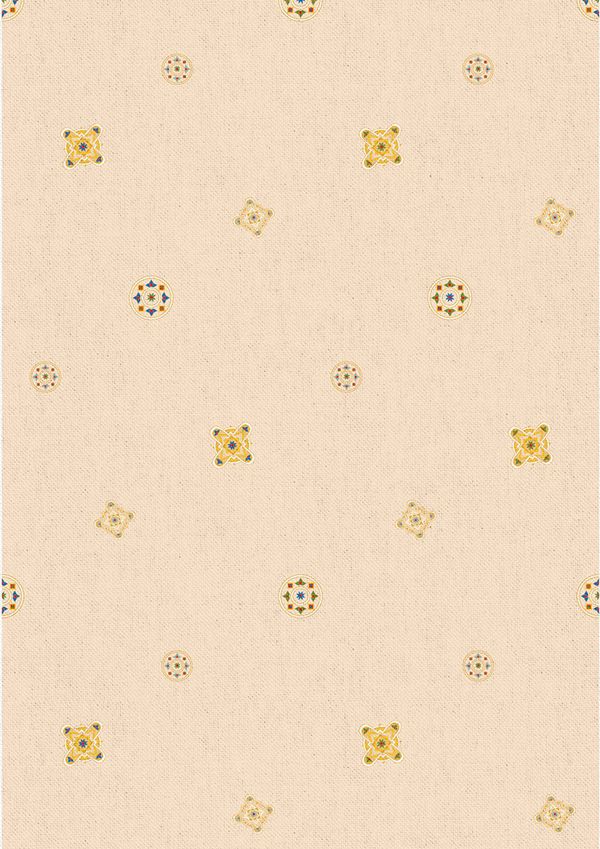 Ткань для пэчворка Peppy Индийское сари, рулон 112 см / 5 метров, ИС-05 кремовый, Peppy