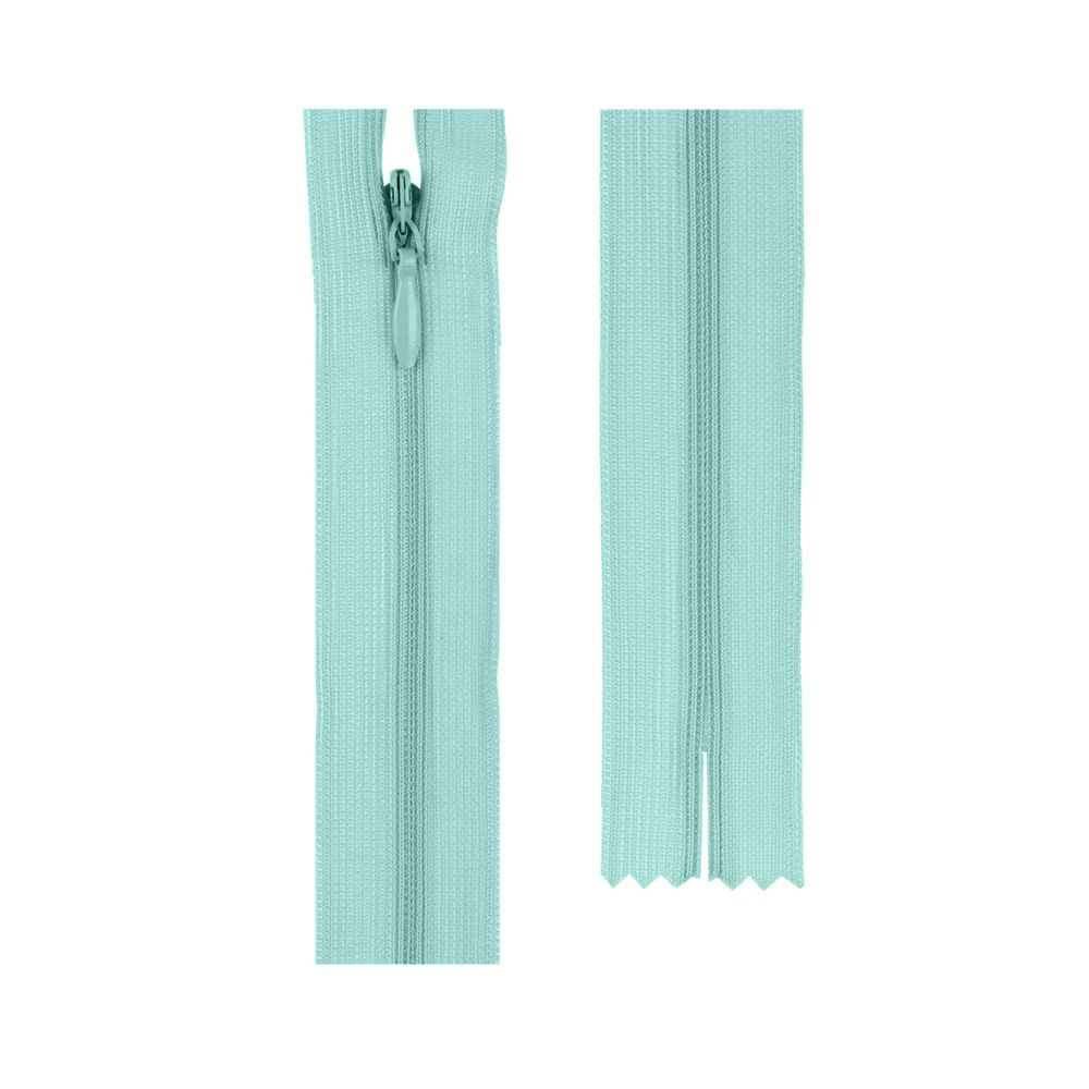 Молния потайная (скрытая) Т3 (3 мм) 1 зам., н/раз., 20 см, пластик, 193 св.бирюзовый, G013P Gamma, 10 шт