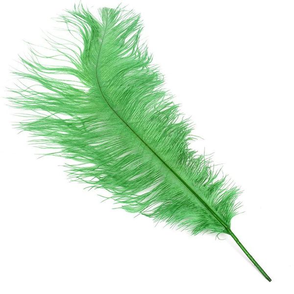 Перья страуса декоративные 40-45 см зеленый, уп.5 шт