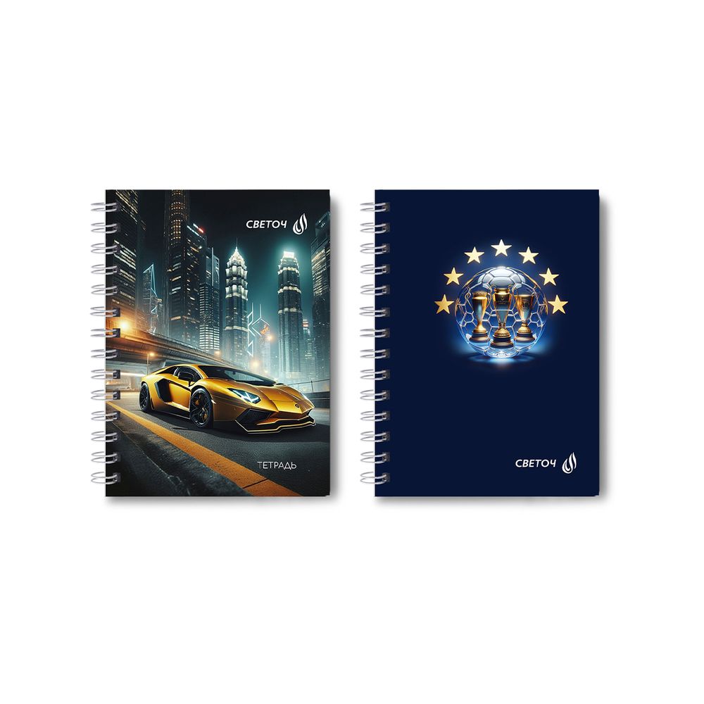 Записная книжка с твердым переплетом, глянцевая ламинация, на гребне A6 120 л. 4 шт клетка, Твои достижения 01596, ЗК226 Светоч