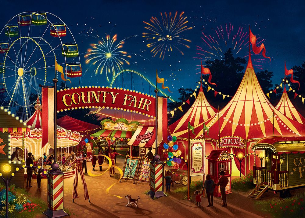 Пазл 1500 элементов, Ярмарка, PZL-1500/09, Фрея