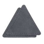 Заплатки пришивные из замши, треугольник равносторонний 8см с перфорацией, 2 шт, 100% кожа, 26 серый, 59126