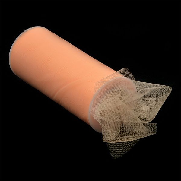 Фатин на шпульке средней жесткости 150 мм / 22.86 метра, TBY.MS.200.36, цв.36 персиковый