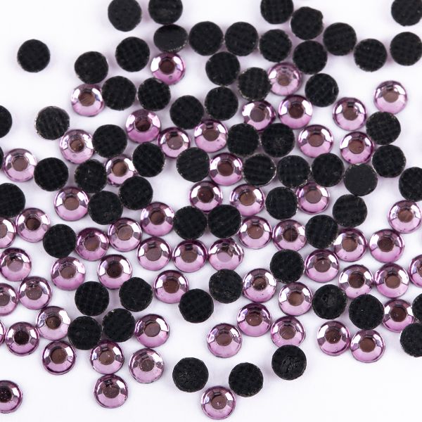 Стразы клеевые акрил 2.7-2.9 мм, 144 шт, SS10 св.сиреневый (lt.amethyst), Zlatka RS/144