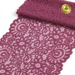 Кружево бельевое эластичное 205 мм / 3 м, TBY.YSTL00839, цв.L2925 розовый рубин, Kruzhevo