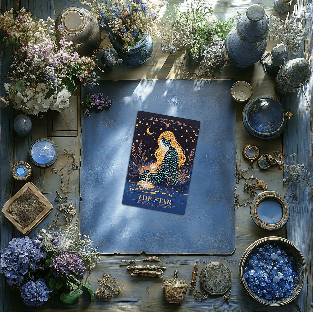 Алмазная (кристальная) мозаика Фрея ALVM-115, магнит Таро. Звезда, 10х15 см