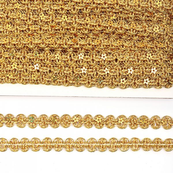 Тесьма отделочная 12 мм / 13.71 метров, TBY 905 цв.золото