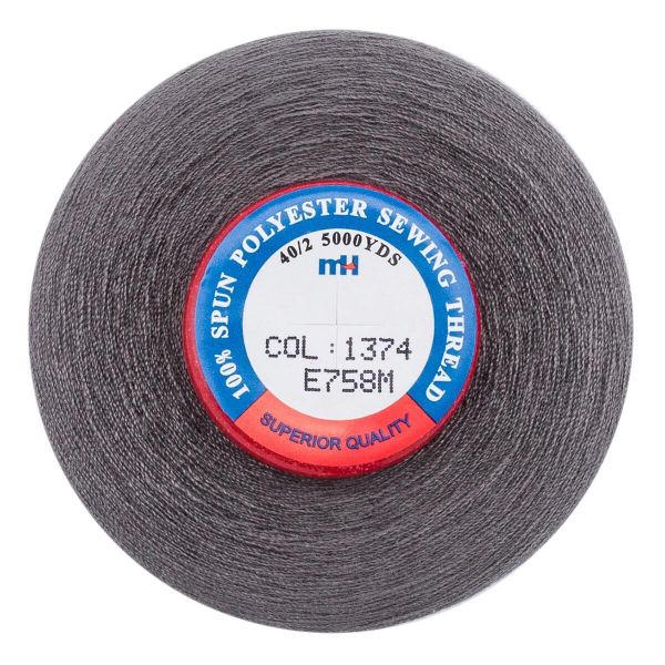 Нитки швейные Euron mH 40/2, 5000 ярд, 1374 темно-серый, 1 катушка