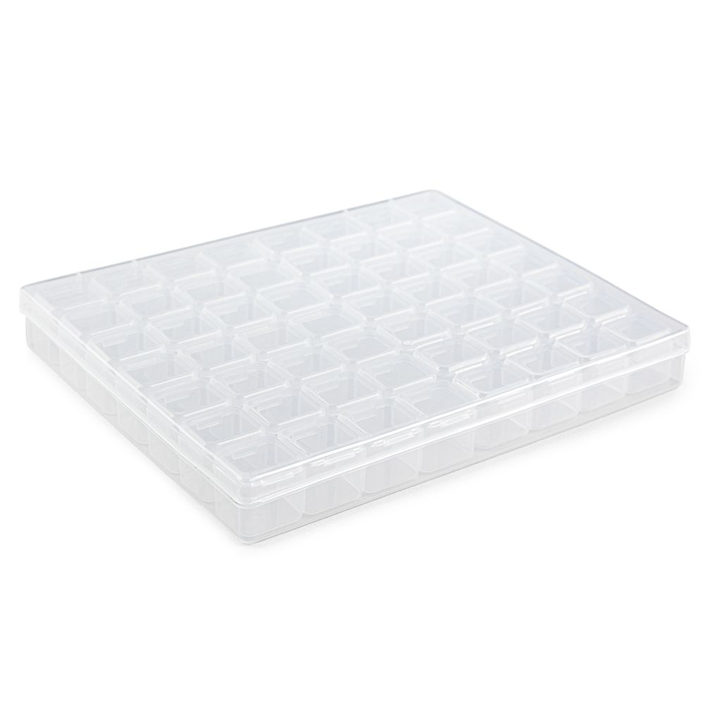 Органайзер для бисера с ячейками 21х17.5х2.6 см, 56 яч., пластик, прозрачный, Gamma ОМ-056