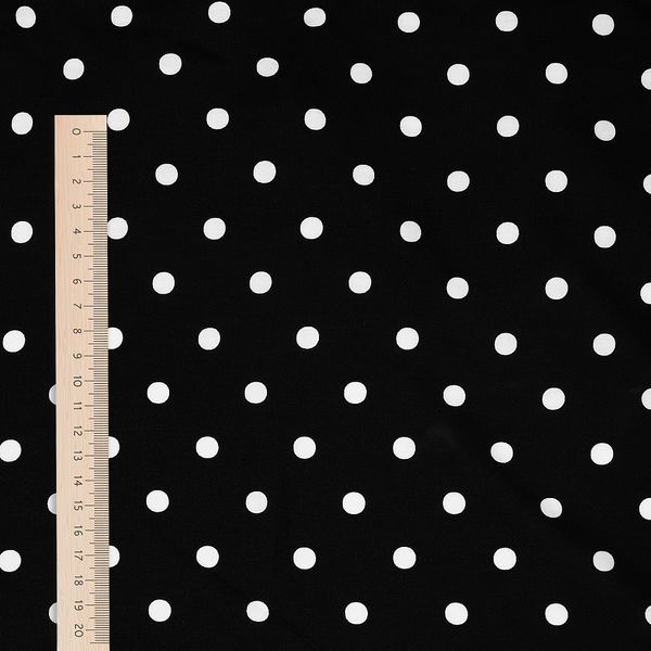 Штапель в горошек 90 г/м², 145 см / 2 метра, TBY.Vidt.01 цв.черный